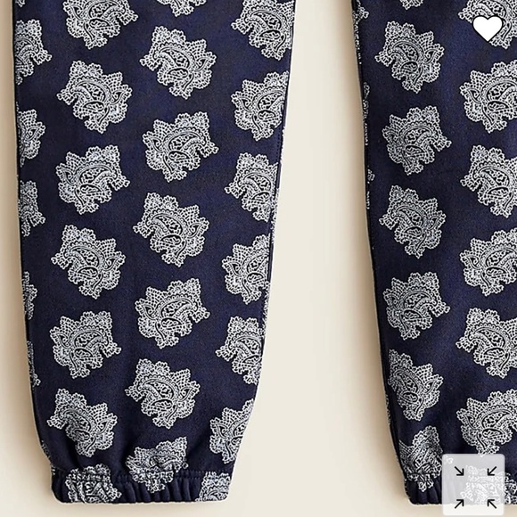 J. Crew University Terry Drawstring Sweat pant In Paisley Bunch - Picture 3 of 6